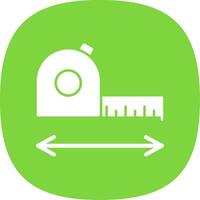 Measurement Glyph Curve Icon vector