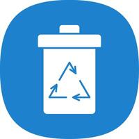 Recycle Bin Glyph Curve Icon vector