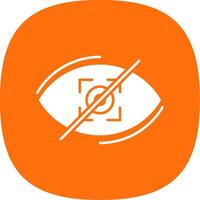 Visibility Off Glyph Curve Icon vector