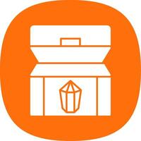 Treasure chest Glyph Curve Icon vector