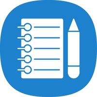 Note Glyph Curve Icon vector