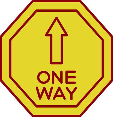One Way Glyph Curve Icon