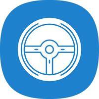 Steering Wheel Glyph Curve Icon vector