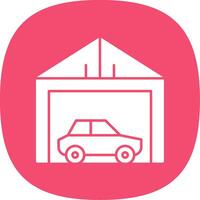 Garage Glyph Curve Icon vector