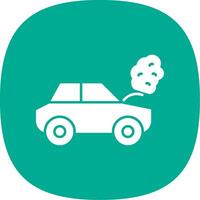 Broken Car Glyph Curve Icon vector