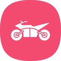 Motocross Glyph Curve Icon vector