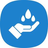 Save Water Glyph Curve Icon vector