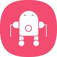 Robot Glyph Curve Icon vector