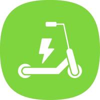 Electric Scooter Glyph Curve Icon vector