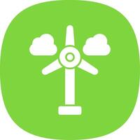 Wind Turbine Glyph Curve Icon vector