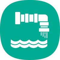 Water Pollution Glyph Curve Icon vector