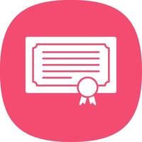 Certification Glyph Curve Icon vector