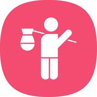 Refugee Glyph Curve Icon vector