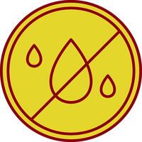 No Water Glyph Curve Icon vector