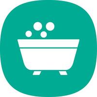 Bathtub Glyph Curve Icon vector