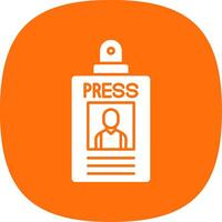 Press Pass Glyph Curve Icon vector