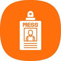 Press Pass Glyph Curve Icon vector