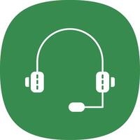 Headphone Glyph Curve Icon vector