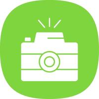 Photo Camera Glyph Curve Icon vector