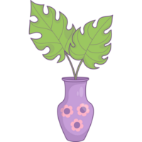 vaso com tropical folhas png