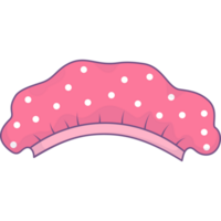 Pink polka dot shower cap png