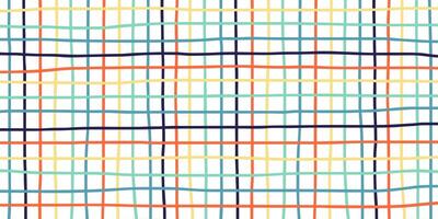 Hand drawn colorful grid lines pattern. Creative background for children. illustration vector