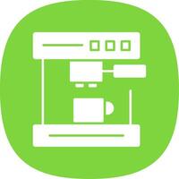 Coffee Machine Glyph Curve Icon vector