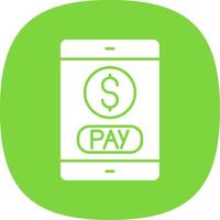 Mobile Payment Glyph Curve Icon vector