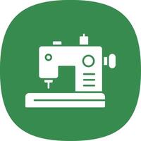 Sewing Machine Glyph Curve Icon vector