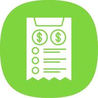 Bill Glyph Curve Icon vector