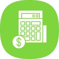 Calculator Glyph Curve Icon vector