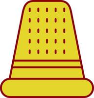 Thimble Glyph Curve Icon vector