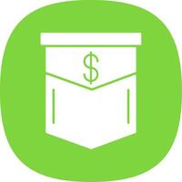 Pocket Glyph Curve Icon vector
