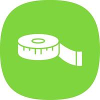 Measure Tape Glyph Curve Icon vector