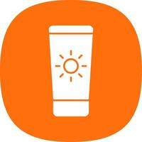 Sun Cream Glyph Curve Icon vector