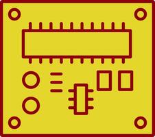 tarjeta de circuito impreso tablero glifo curva icono vector