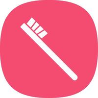 Toothbrush Glyph Curve Icon vector