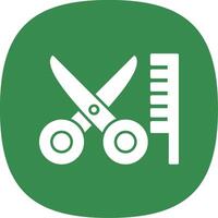 Hair Cut Glyph Curve Icon vector