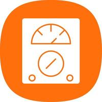 Voltmeter Glyph Curve Icon vector