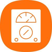 Voltmeter Glyph Curve Icon vector