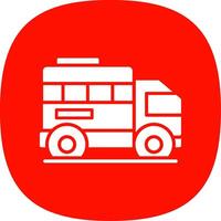 tierra transporte glifo curva icono vector