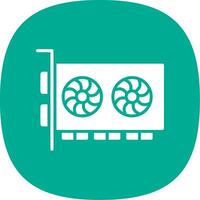 Graphic Card Glyph Curve Icon vector