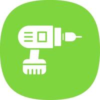 Drill Glyph Curve Icon vector