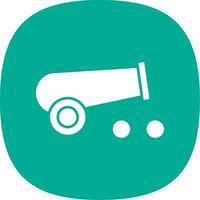 Cannon Glyph Curve Icon vector