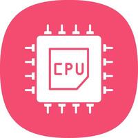 Processor Glyph Curve Icon vector