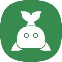 Whale Glyph Curve Icon vector
