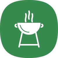 Grill Glyph Curve Icon vector