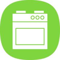 Stove Glyph Curve Icon vector