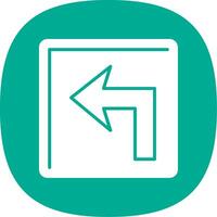 Turn Left Glyph Curve Icon vector