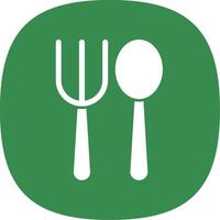 Fork Spoon Glyph Curve Icon vector